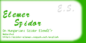 elemer szidor business card